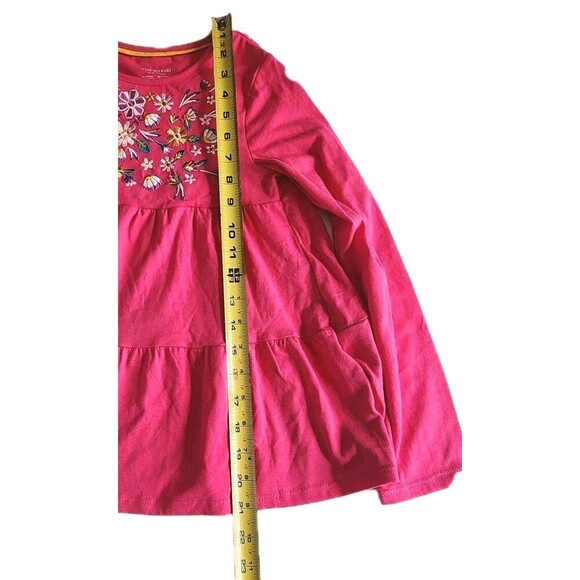 Isaac Mizrahi NWT Girls Pink Ruffle Blouse – Floral Embroidered Top Size L - Picture 2 of 12